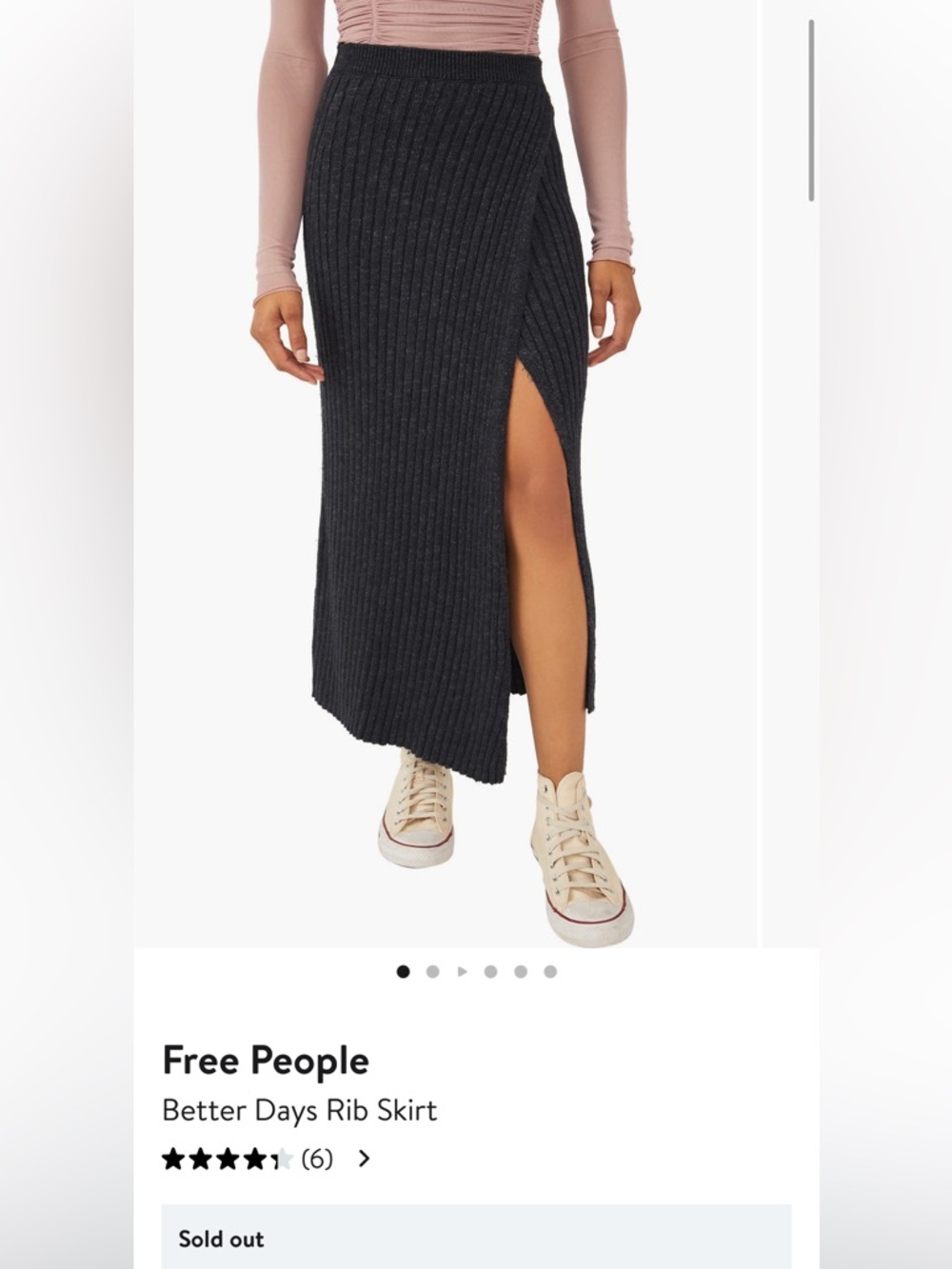 FREE PEOPLE BETTER DAYS RIB SKIRT